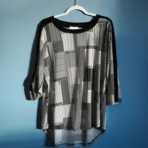 Calvin Klein black and white blouse